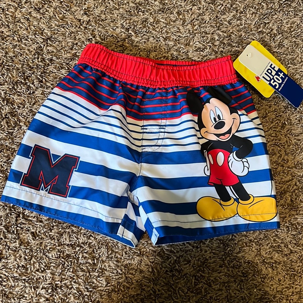 NWT 12m Mickey Swim Trunks
